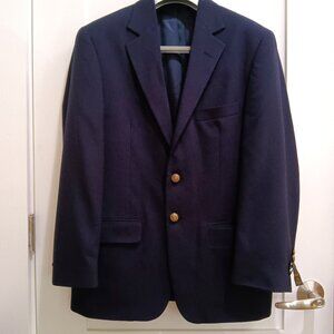 Classic Navy Blazer: 2 Button, Single Vent, Flap Pockets, New 40S